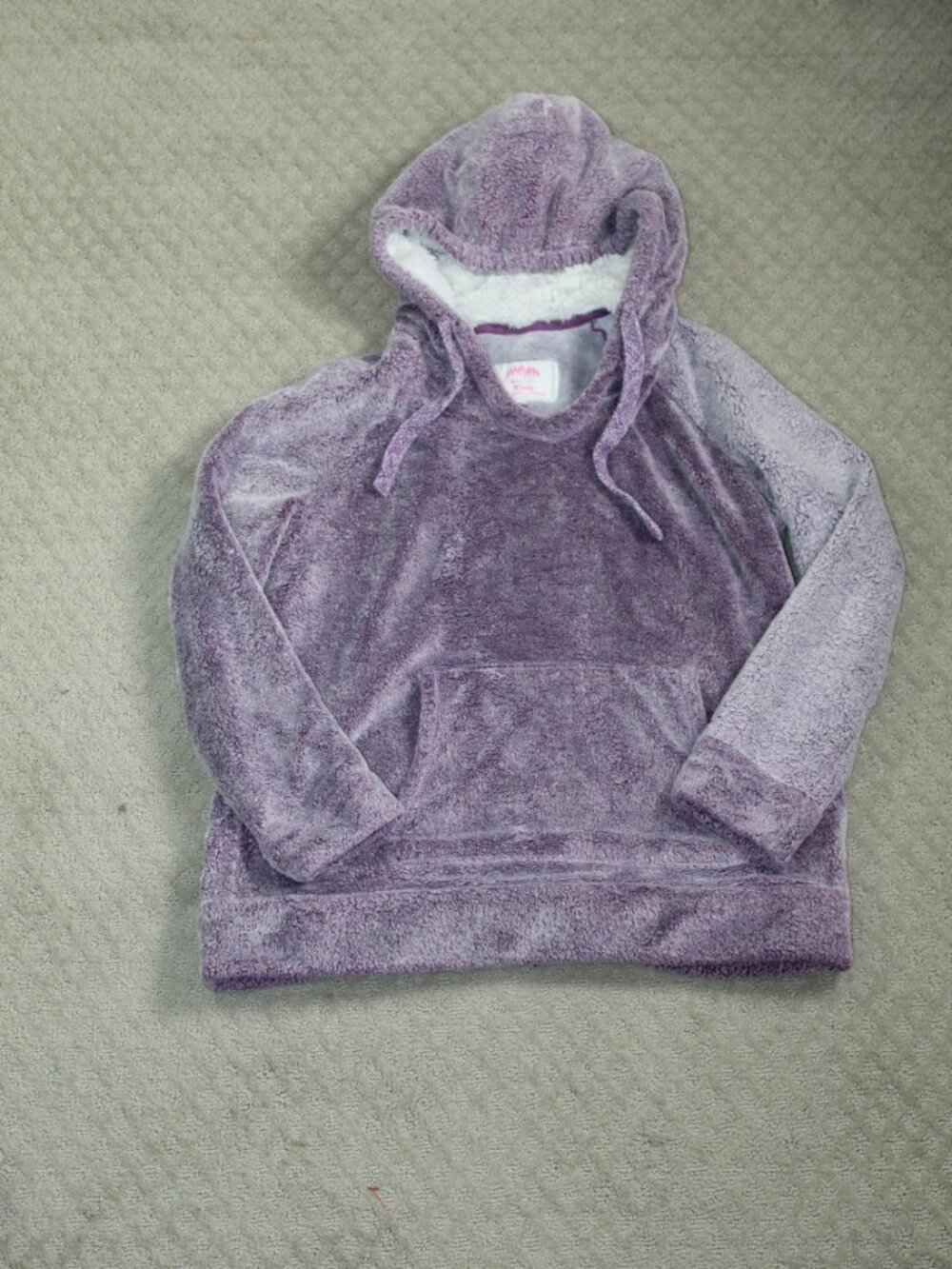 Member's Mark Size L Soft Cozy Purple Hooded Pull Over Jacket